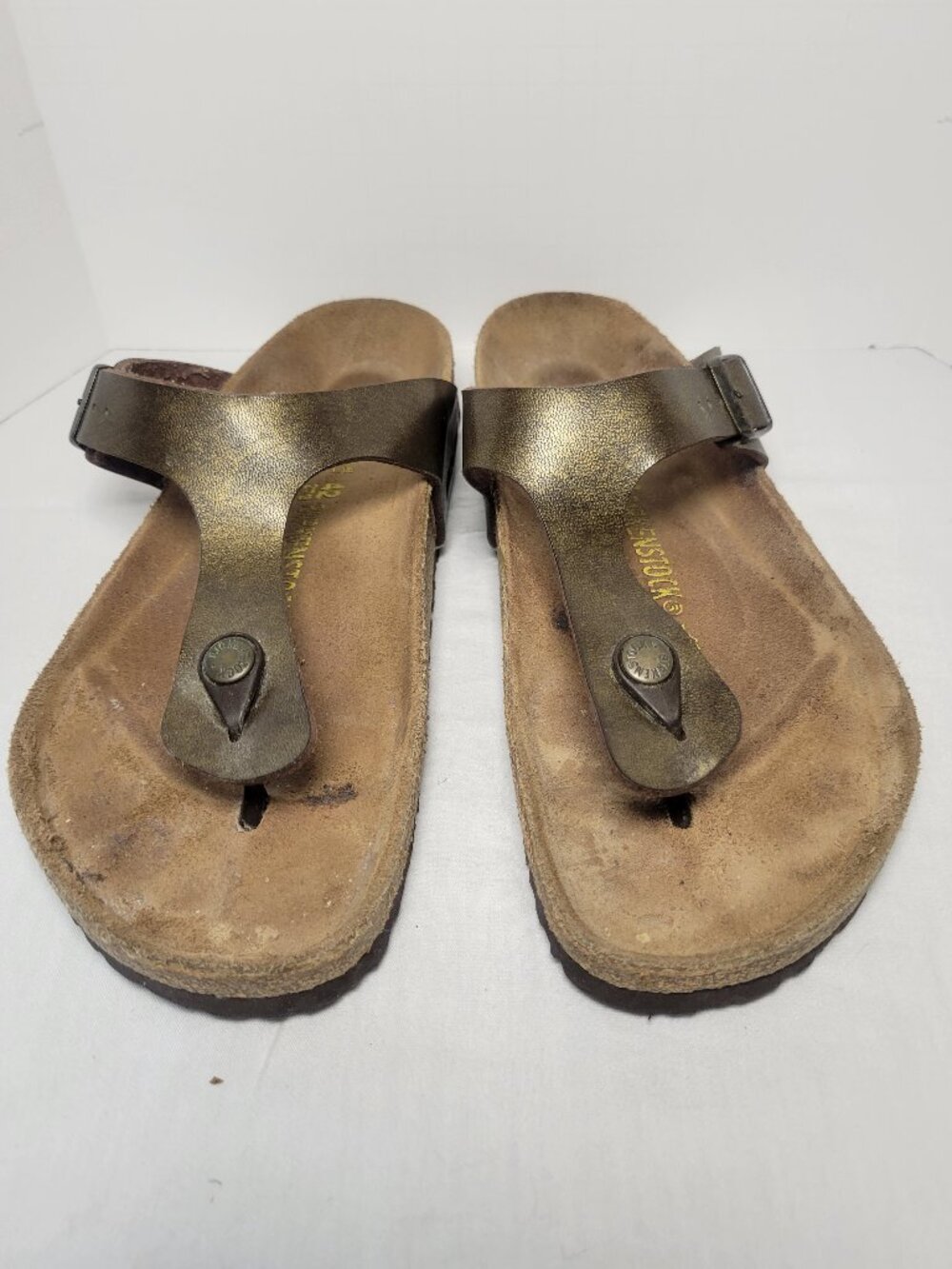 Birkenstock Gizeh Metallic Bronze Birko Flor Sandals Men's 9-9.5 EU 42